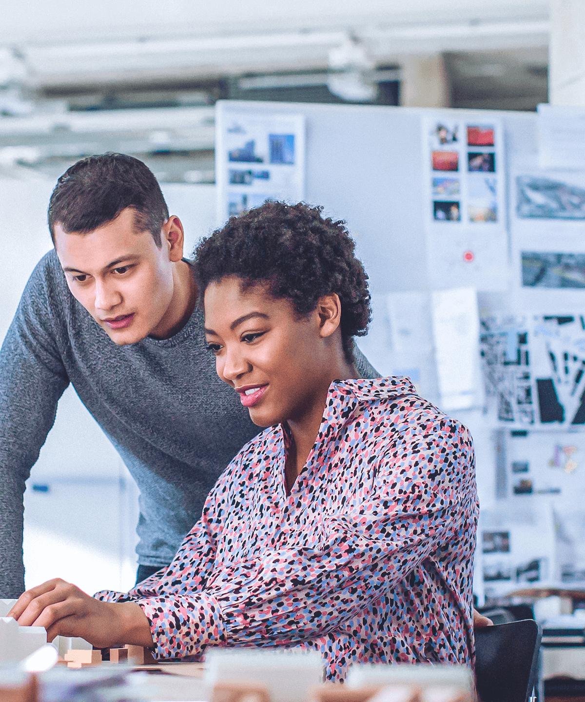 Coworkers working together in an office