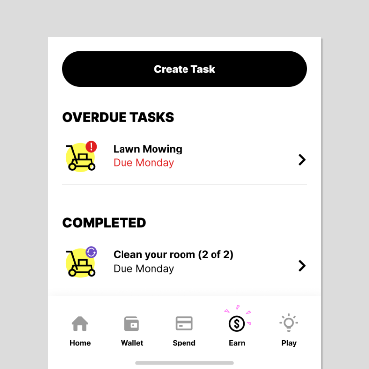 Overdue and completed tasks being show in the Mydoh app