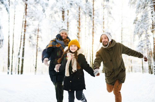 family winter hike