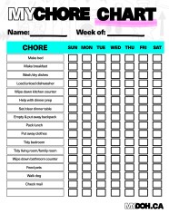 Kids Chore Chart Family Task Lists Kids To Do And Done Family Schedule Jobs Office Supplies