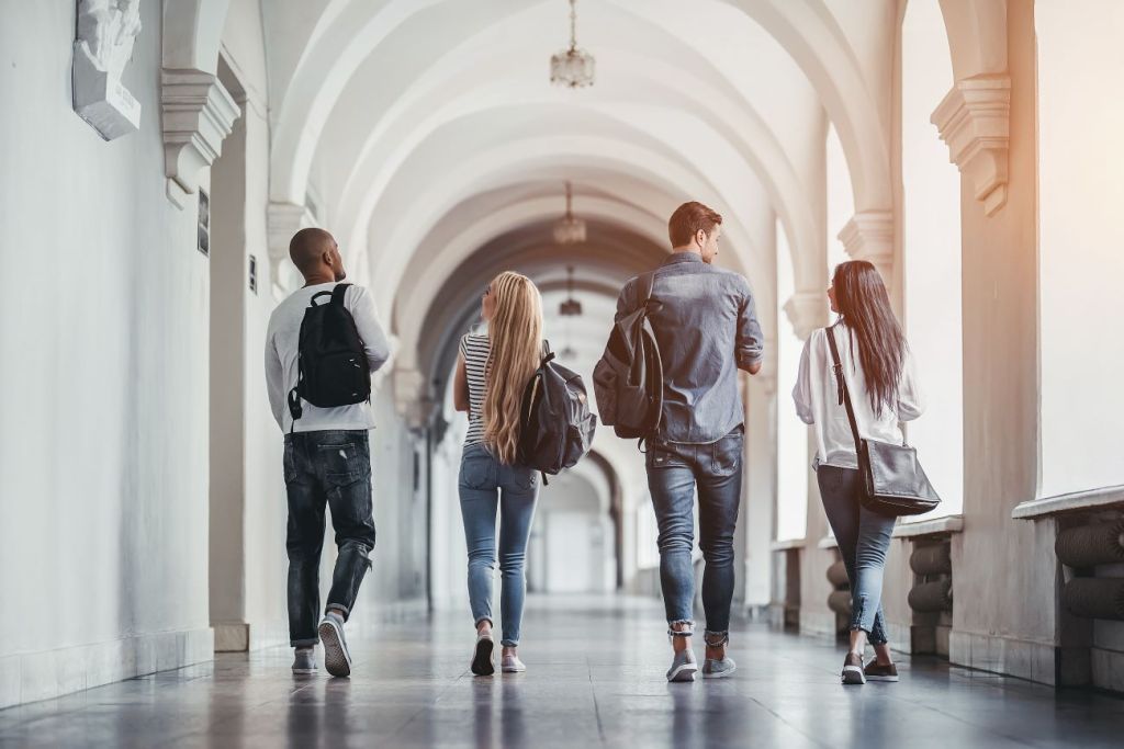 A group of students attending school because their parents invested in an RESP