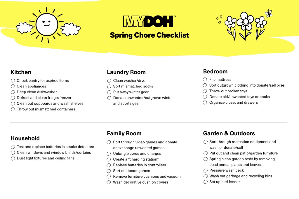 Downloadable spring chore checklist for kids