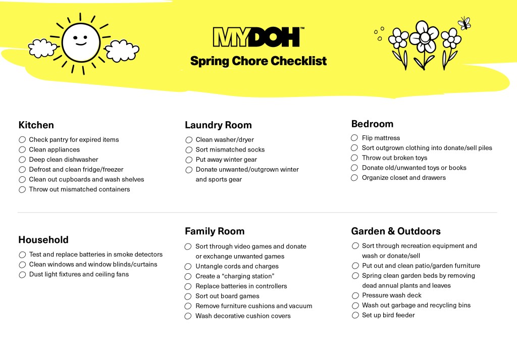 Downloadable spring chore checklist for kids Downloadable spring chore checklist for kids