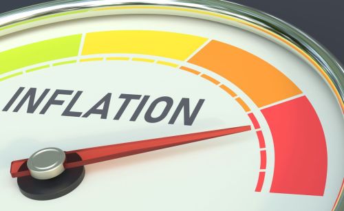 Needle points to red on gauge that says "inflation"