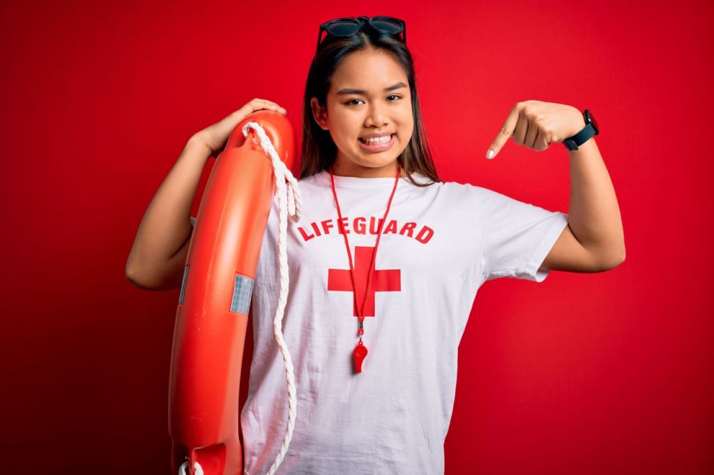 A 16-year old working part-time as a lifeguard