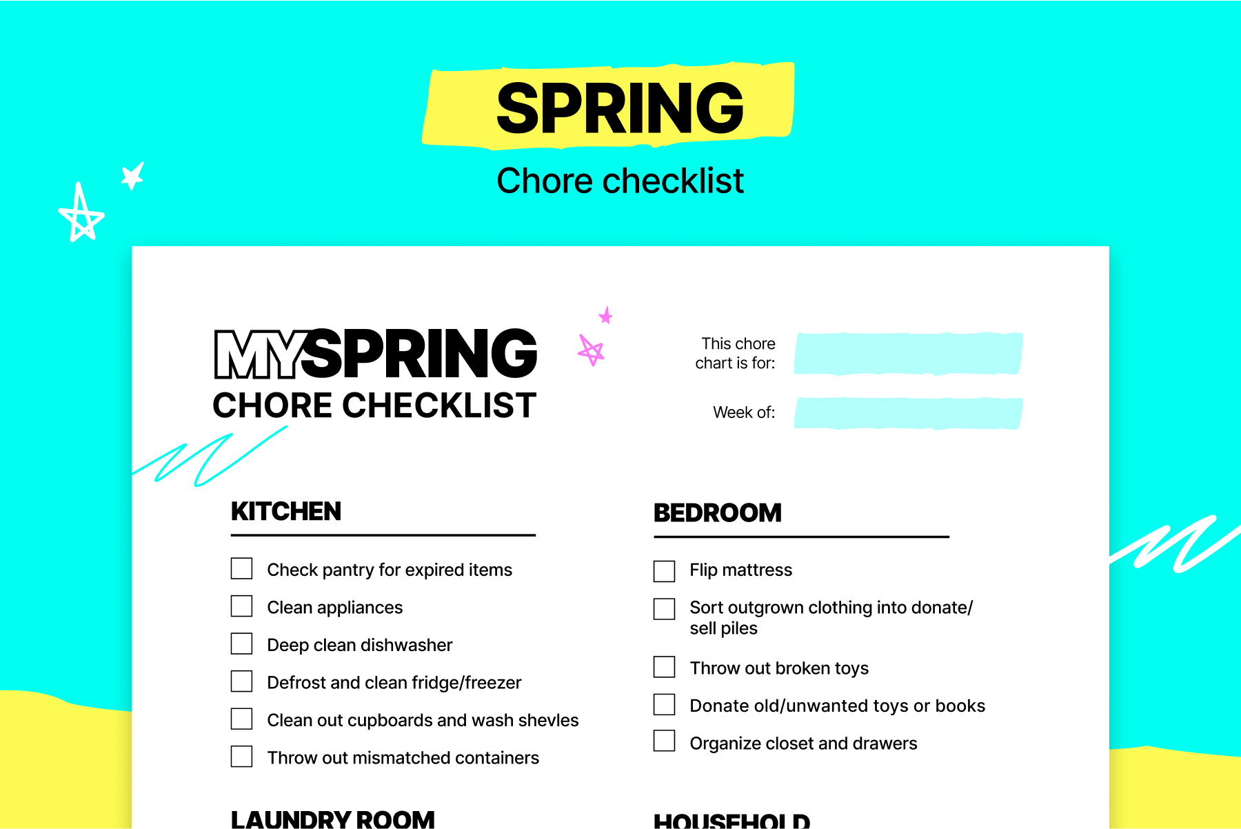spring chore chart