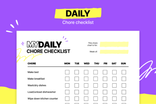 Daily chore chart