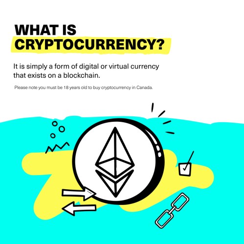 What is cryptocurrency? It is simply a form of digital or virtual currency that exists on a blockchain. Please note you must be 18 years old to buy cryptocurrency in Canada.