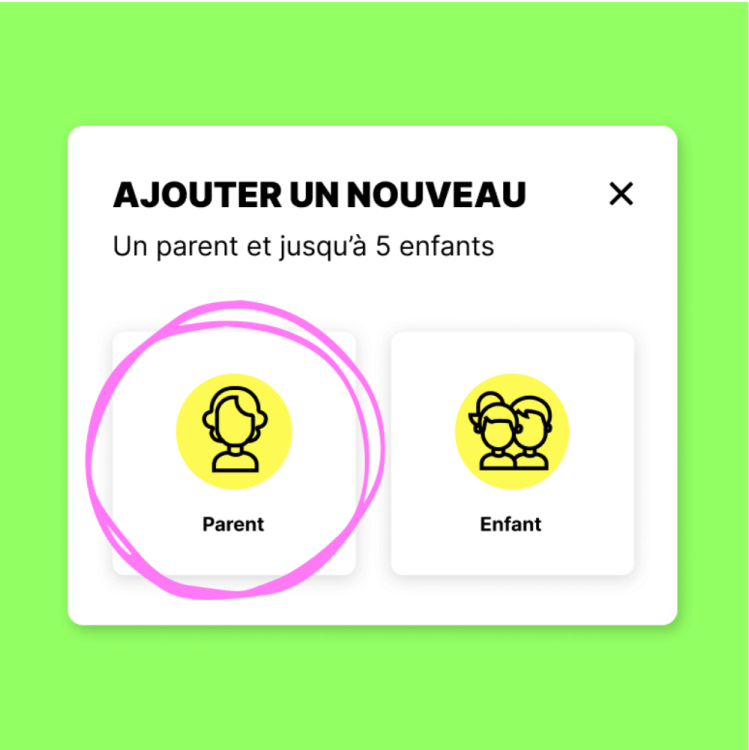 Sélectionnez « Parent »