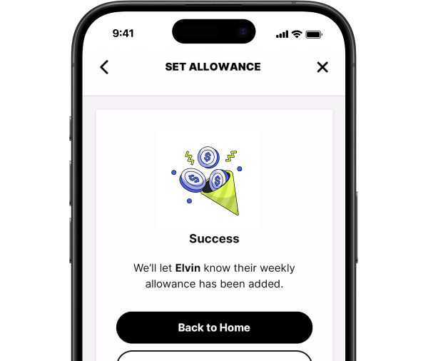 Mydoh App - Setting Allowance