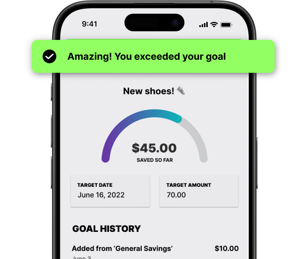 Mydoh app - Savings goals