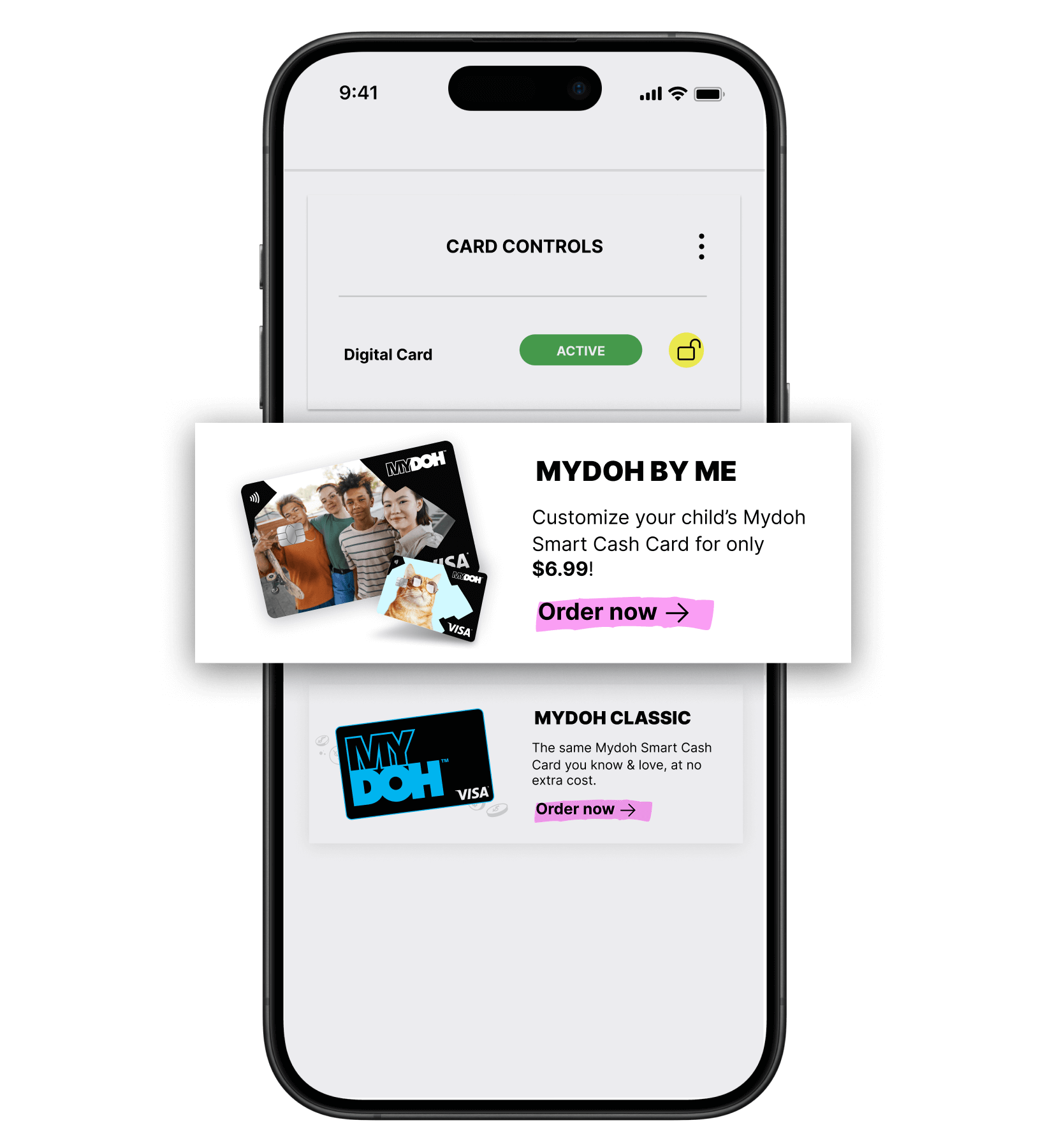 Mydoh app - custom smart cash card
