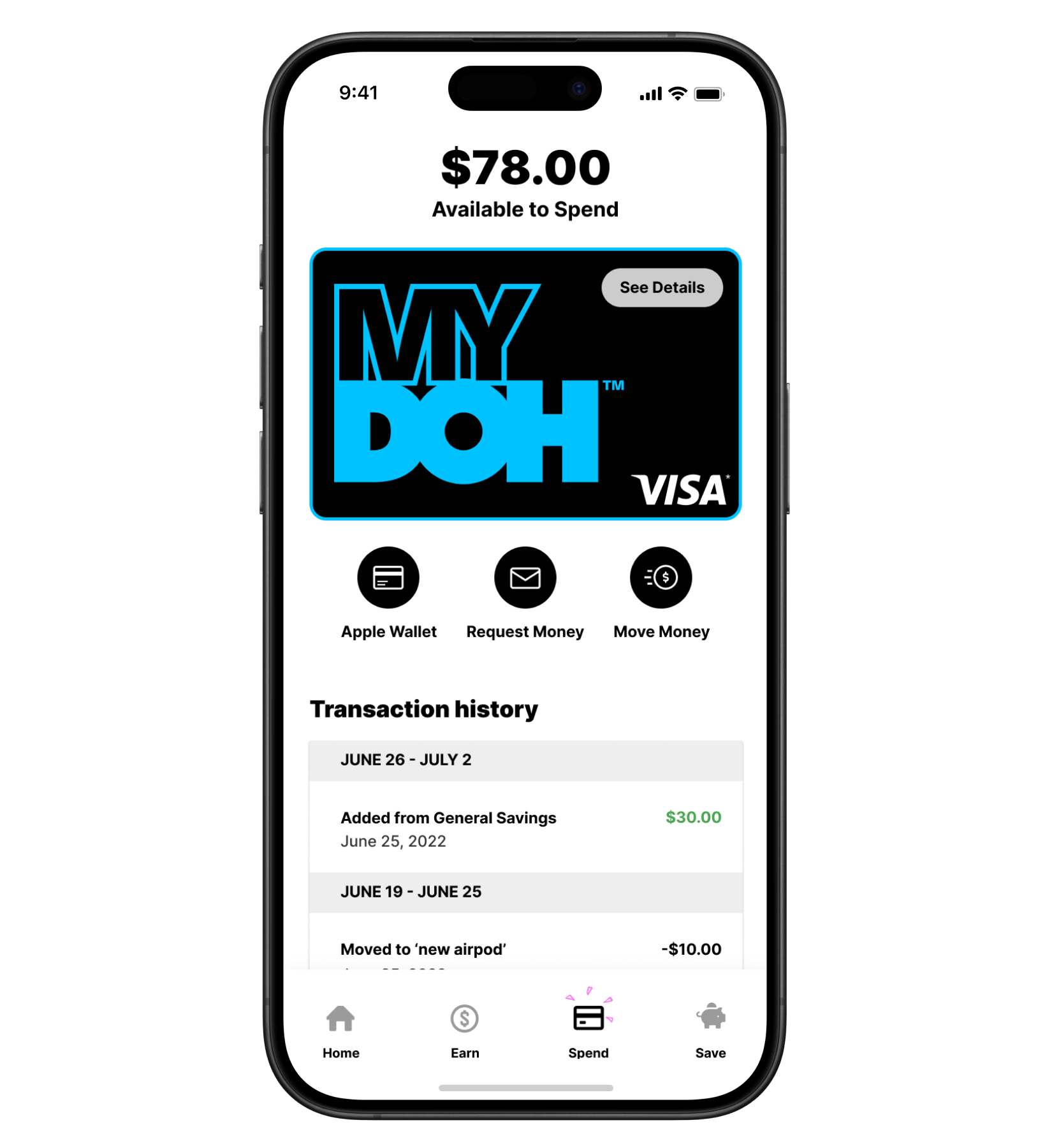 Mydoh app - digital smart cash card