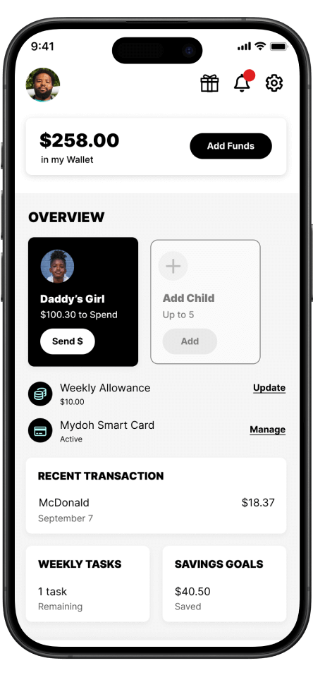 Mydoh app - parents view