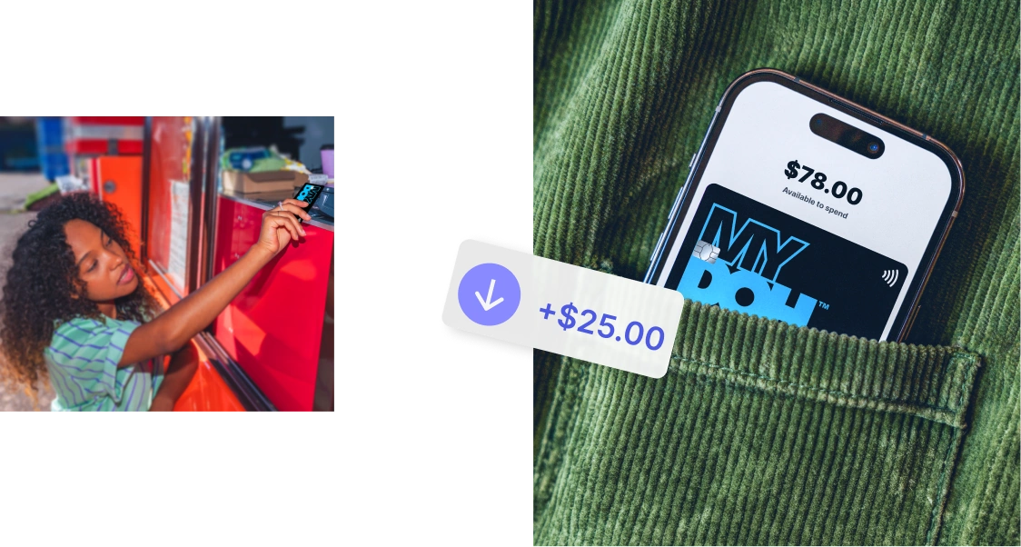 a payment being made with the Mydoh Smart Cash Card